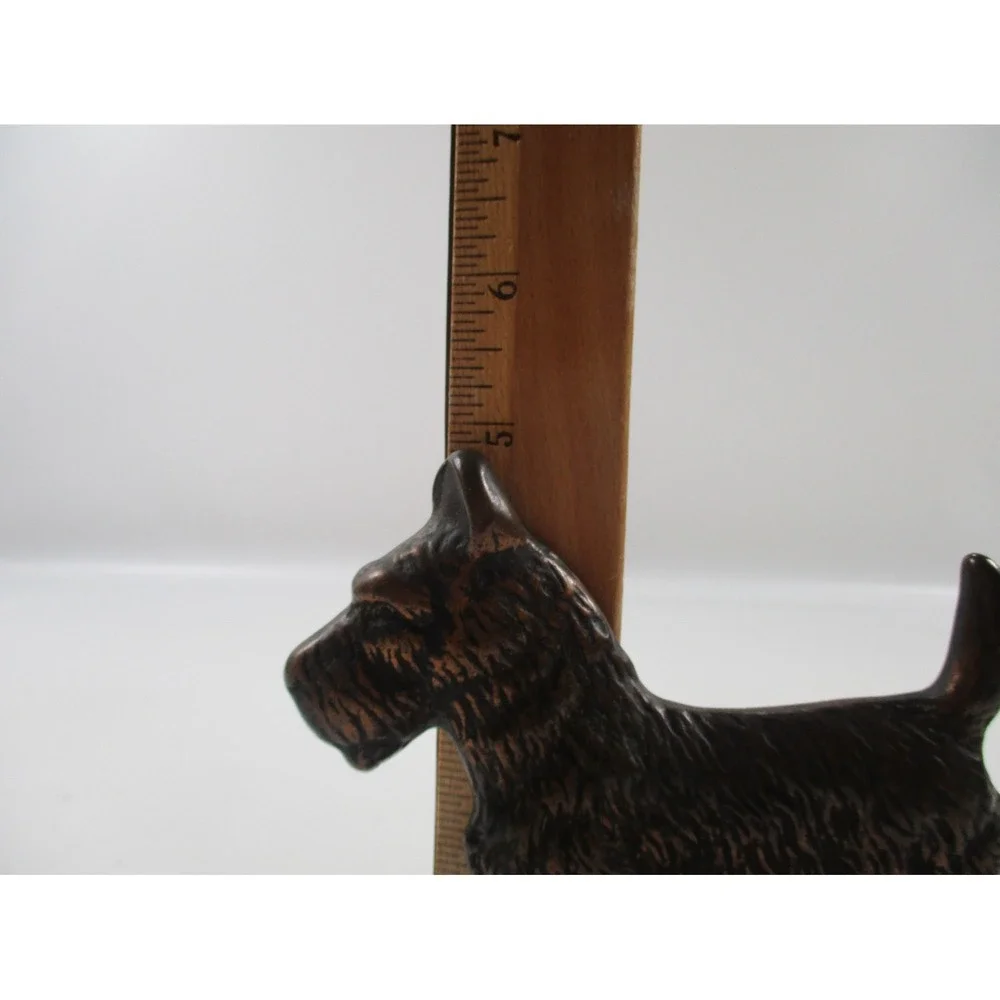 Vintage Heavy Brass single Scottie Terrier Dog Doorstop Bookend Paper Weight 5